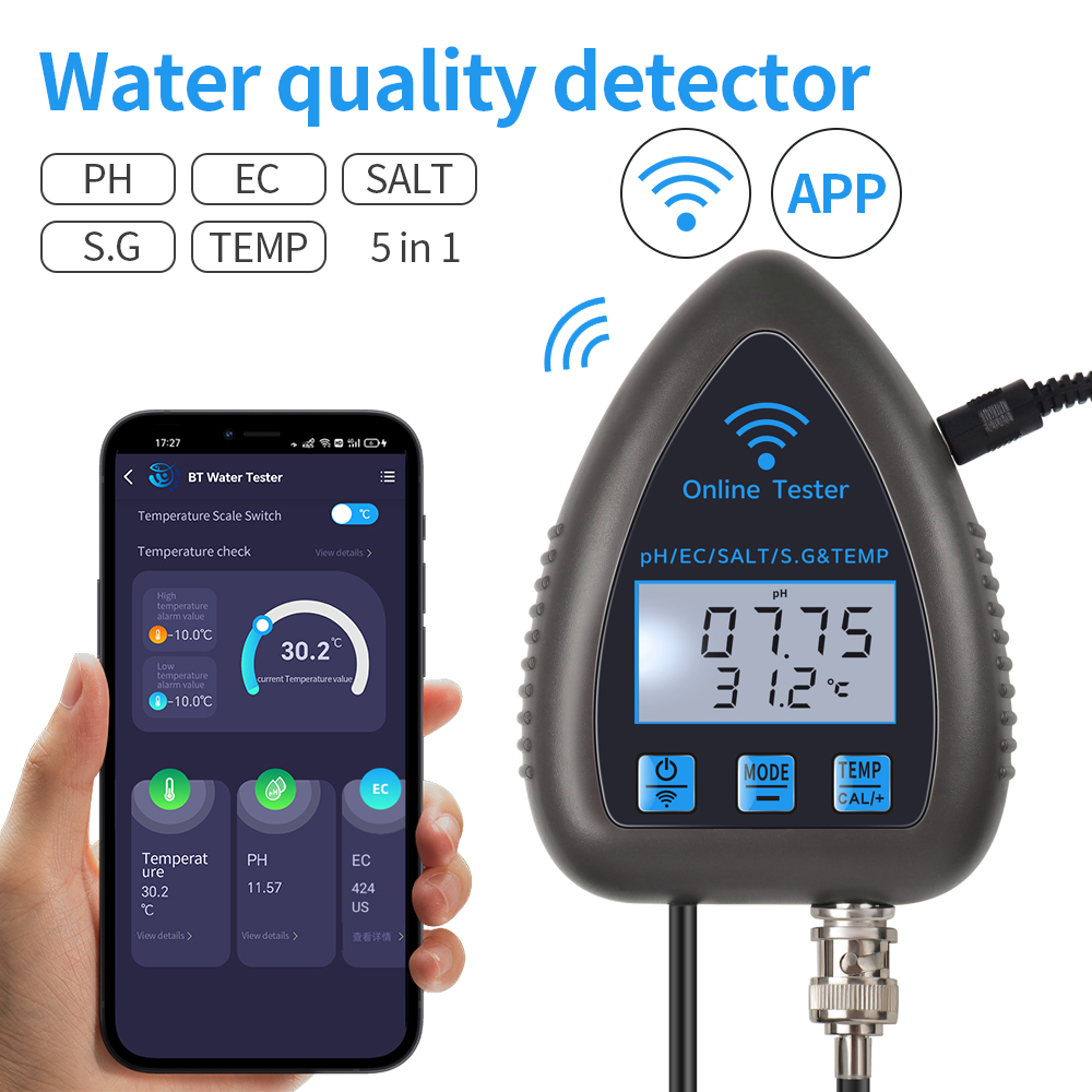 Marine Aquarium Water Analyzer - Tuya WiFi 5 in 1 su