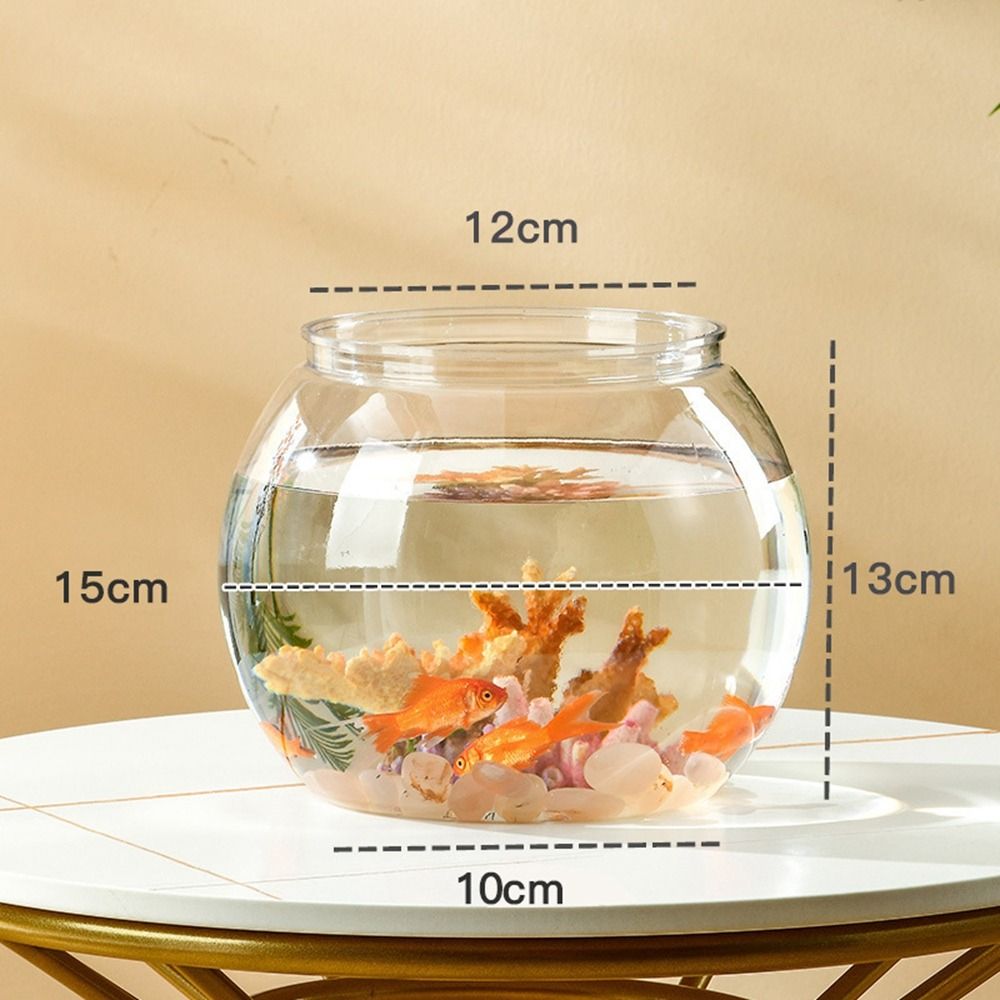 Marine Aquarium Live - Ev Dekoru Şeffaf Yuvarlak Balık Tankı