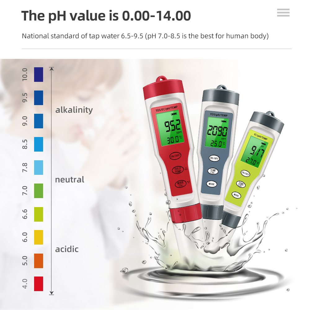 Marine Aquarium Water Analyzer - Dijital Su Kalitesi Monitör Test Cihazı