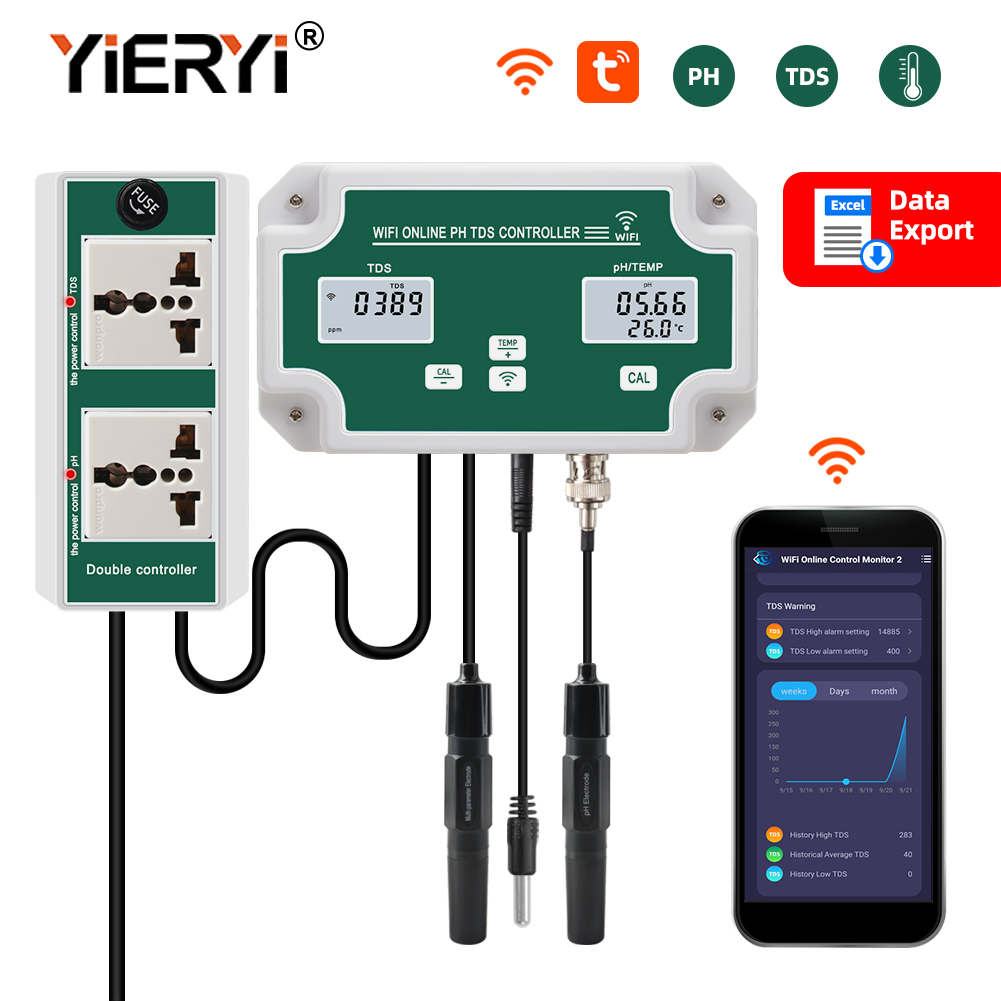 Marine Aquarium Water Analyzer - Yieryi yeni WIFI akıllı akvaryum PH