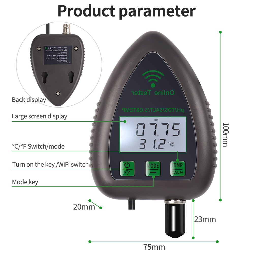 Tuya WiFi 5 in1 su kalitesi Te - Marine Aquarium Water Analyzer incelemesi ve fiyatı