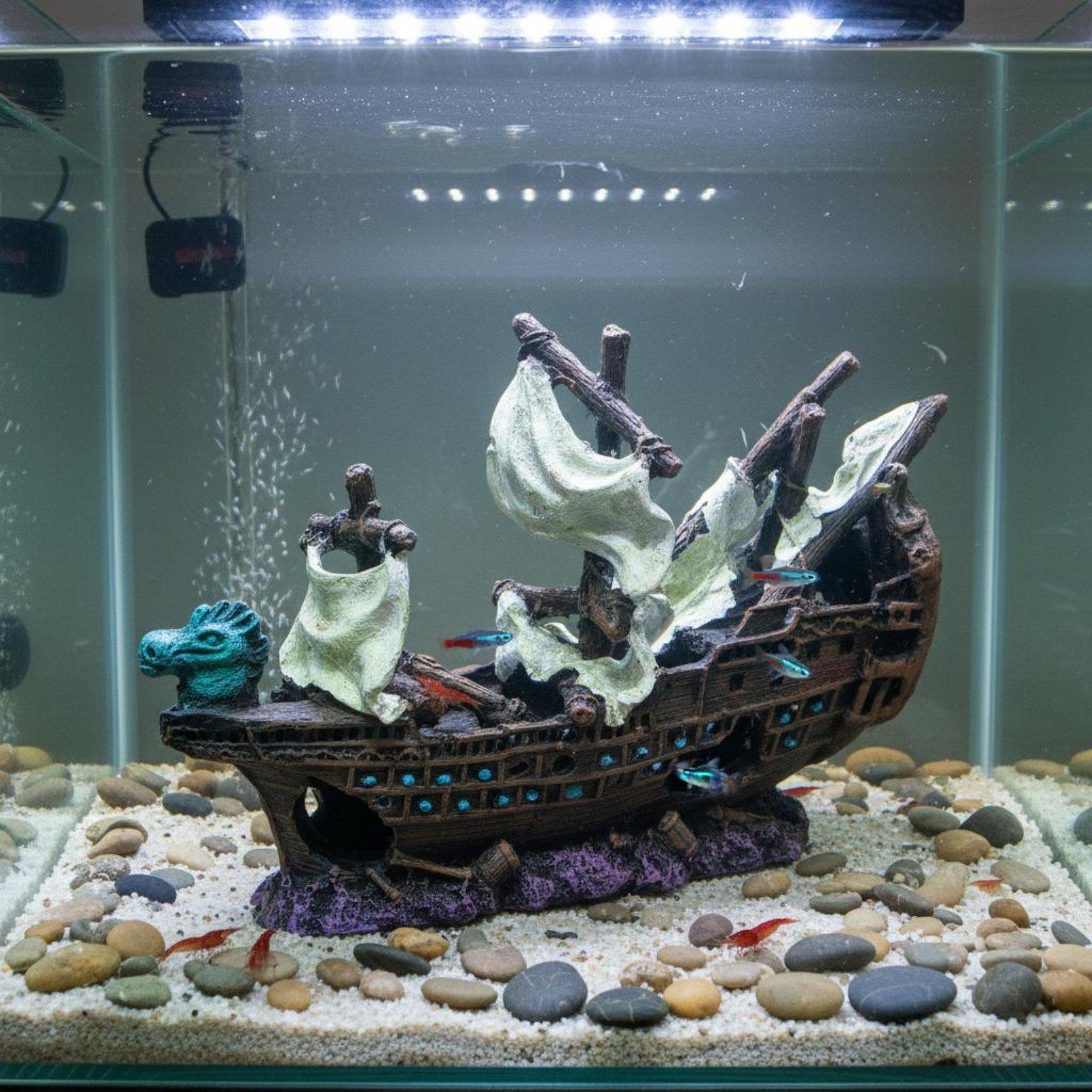 Balık Tankı Reçine Gemi Enkazı - Aquarium Marine Setup incelemesi ve fiyatı