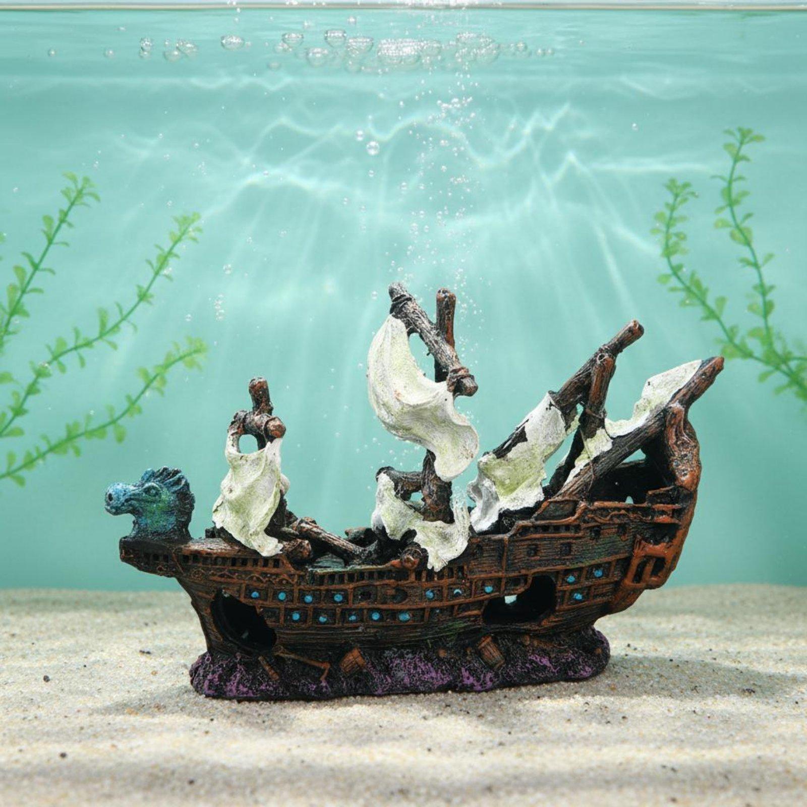 Balık Tankı Reçine Gemi Enkazı - Aquarium Marine Setup incelemesi ve fiyatı